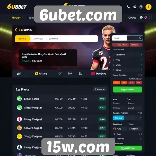 Interface do usuário no site 6ubet.com